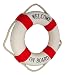 Produktbild Maritim Mini Rettungsring Welcome Rot 14 cm Kellerbar Fischernetz Deko GTT A15