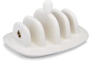 Cooksmart Estante de cerámica para tostadas de diseño británico, soporte para tostadas perfecto para el desayuno, estantes para tostadas para todo tipo de cocinas, abejorros