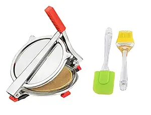 Giftswrap Kitchen Combo of Stainless Steel Puri/Roti Maker Press And Spetula