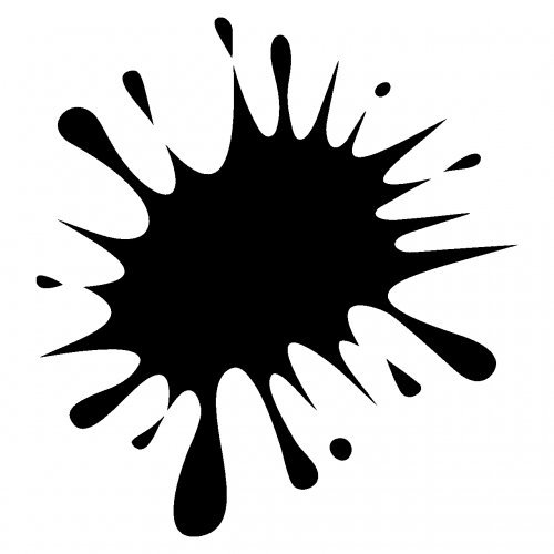 Farbkleckse Aufkleber Klecks Sticker in 7 Größen und 25 Farben (7,5x8cm schwarz)