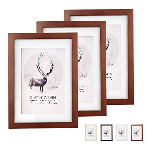Weiao Marcos de Fotos Marco para Foto Marco de Madera Photo Frame Conjunto de 3 Vintage Marcos de Madera Decoración Hogar 23 x 33 cm (Marrone)