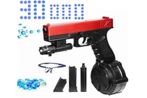 BuYou GelBall Blaster Gel Bullet Glock Electric with 30,000 Gel Balls INCLUDING TARGET-LIGHT, for Teenagers and Adults Black&Red 14+