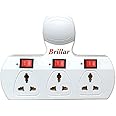 Brillar 5 Ampere 3-Pin Socket Universal Multi-Plug Extension Board with Individual Switches