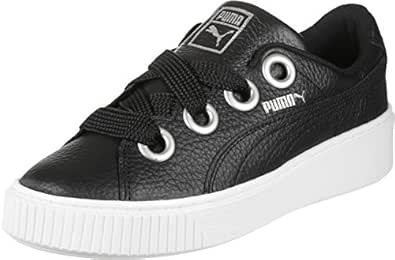 puma platform black and white
