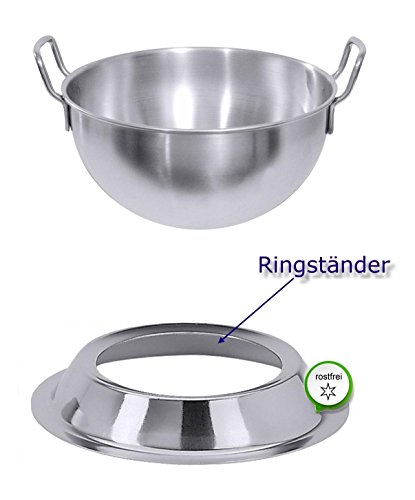 Edelstahl Ringständer hochglänzend, für Schüsseln Schneeschlagkessel von Ø 18 bis 26 cm
