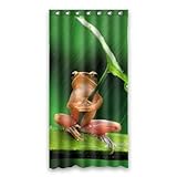 WYFCC Cortina de Ducha Rana Personalizado Polyester 90cm x 183cm.