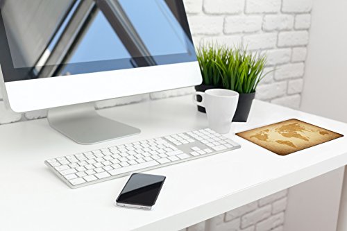 Silent Monsters Gaming und Office Mauspad 24 x 20 cm, Mousepad Design: brown global map - 2