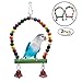 Produktbild JLCYYSS 2Er Pack Papageienkäfig Spielzeug, Vogelschaukel Spielzeug Glocke Bunte Holzperlen, Holzperlen Hängematte Hängenden Budgie Lovebirds Conures Kleine Sittichkäfige Dekorative Accessoires