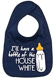 Dirty Fingers, I'll have a bottle of the House White, Boy Girl Feeding Bib, Navy