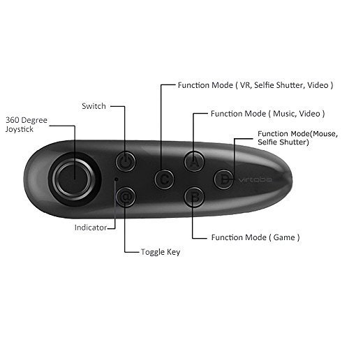 Virtoba RV-PARK Mando a distancia Wireless inal  mbrico Bluetooth 3 0 mini Gamepad para VR box 3D Realidad Virtual Gafas  compatible con IOS  android  PC sistema