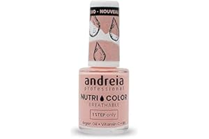 Andreia Professional NutriColor - Esmalte de Uñas Vegano con Nutrientes 100% Natural | Laca de Uñas Transpirable y Amigable con Uñas - Color NC11 Pink 10,5ml