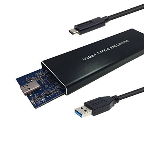 NGFF M.2 SSD gehäuse Adaptor - GLOTRENDS M2E M.2(NGFF) to USB 3.1 (10Gbps) External Aluminum Case - M2 SSD SATA Type, B or B+M Key - 2230 / 2242 / 2260 / 2280