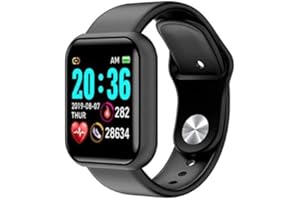 EMK Trading Ltd D20 Smart Bracelet Watch Waterproof Sport Fitness Tracker Smart Bracelet Blood Pressure Heart Rate Y68 Smartwatch… (Black)