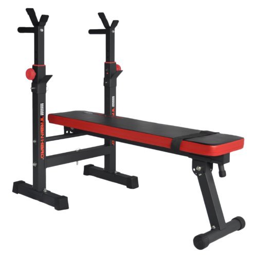TrainHard Multi Hantelbank klappbar mit Lang-, Curl- und Kurzhantelstange und 90kg Hantelscheiben - 2
