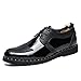 Produktbild Ofgcfbvxd Business Ankle Schuh für Herren Flache Ferse Modische Oxfords Lace up britischen Stil Schuhe für Anzug Kleid Hochzeit Arbeit (Color : Schwarz, Größe : 48 EU)