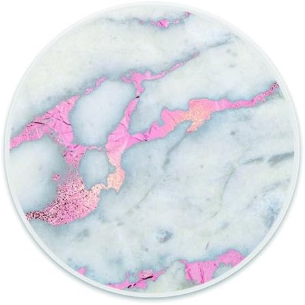 Customized Pop Grip Socket, Prevent Phones from Dropping,Expanding Stand Grip for iPhone,Smartphones and Tablets - Rose Gold Pink on Grey Marble Metallic Foil Style White