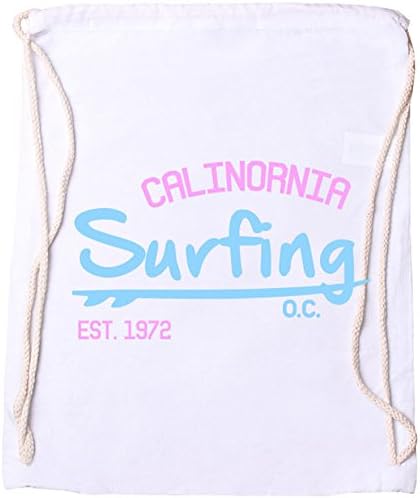 Ezyshirt Surfing California Cotton Fabric Bag -  White - One Size