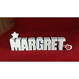 Beton, Steinguss Buchstaben 3 D Deko Schriftzug Namen MARGRET als Geschenk verpackt! Ein ausgefallenes Geschenk zur Geburt, Taufe, Geburtstag oder auch zu anderen Anlässen.