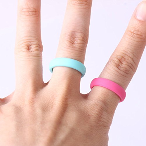 LUFA Women's Outdoor Party Silicone Wedding Band Rings Rubber Athletic Rings