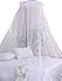 ADS Bed Canopy Netting Round Lace Curtain Dome Princess Mosquito Net Pink (White)