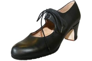 Menkes S.A Zapato Flamenco Modelo Debutante Sevilla Piel con Clavos para Mujer Talla 40 Negro