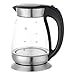 Produktbild Grafner 2200 Watt Glas Edelstahl Wasserkocher 1,7 Liter mit LED Beleuchtung 360 Grad, kabellos, Kalkfilter, BPA frei, Schwarz