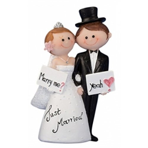 Lustiges Hochzeitspaar Brautpaar Just married Nr.2 Tisch-Deko Torten-Aufsatz Deko