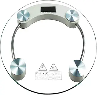 Mezire8MM Heavy Thick Tempered Round Glass LCD Display Weigh Machine, Weight Machines, Weighing scale, Weighing machine,Weighting Machine,Weight Machine Digital, Wight Machine Digital (Transparent)