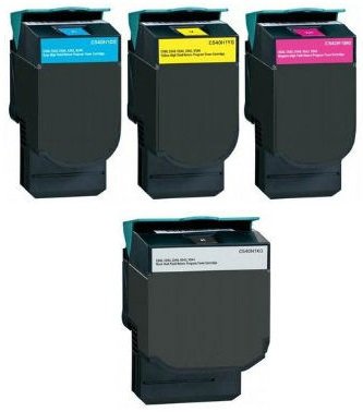 4er Set PREMIUM Toner kompatibel für Lexmark C540n, C543dn, C544dn, C544dtn, C544dw, C544n, C546dtn, X543dn, X544dn, X544dtn, X544dw, X544n, X546dtn | Schwarz 2.500 Seiten & Color je 2.000 Seiten