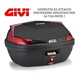 baul vespa lx 125 rojo  BAUL MONOLOCK 47 LTS NEGRO CON CATADRIOPTICOS ROJO GIVI B47NML BLADE + SR105 PARA PIAGGIO VESPA LX 125 2012