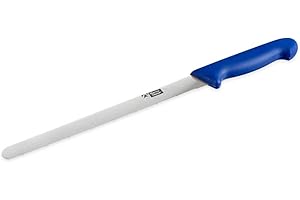 THERMOHAUSER Cuchillo de condado térmico (acero), filo de sierra unilateral, mango de plástico azul., acero PP, Klinge 26 cm