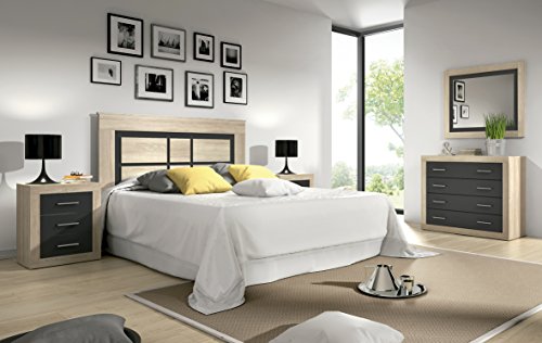 Studio Decor Lara Wandspiegel, Holz, Cambrian und Graphit, 90 x 75 x 3,5 cm