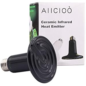 Aiicioo Keramik Wärmelampe Kein Licht um die Augen der Tiere zu Schützen Wärmestrahler 220V E27,Schwarz (150w)