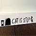 Produktbild PAWANG Cat is Stupid Mouse Wall Stickers Resting Room Decorations Animal Cartoon Vinyl Home Decal Animal 3 Art Black