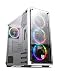 Produktbild Nfortec Draco V2 Gaming Turm Schwarz RGB Full View Design (gehärtetes Glas) mit 4 RGB-Lüftern und kabelloser Controller, Weiß