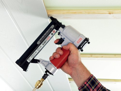 Novus Drucklufttacker J – 328 air power, professioneller Drucklufttacker mit Leichtmetallgehäuse, verarbeitet Schmalrückenklammern bis 28 mm Länge und Nägel bis 30 mm Länge, ideal für Vertäfelungsarbeiten, 032-0034 - 6