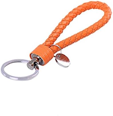 GUO - 1 Pcs Braided PU Leather Strap Keyring Keychain Car Key Chain Ring Key Fob
