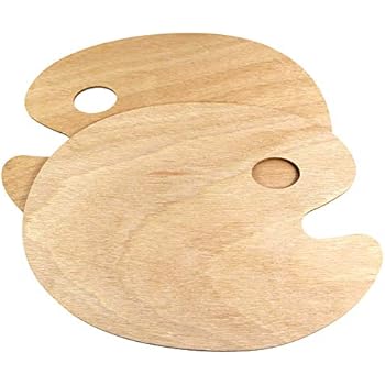 2 Stück Holz-Malpaletten 30x20cm | Für Acryl, Aquarell & Ölfarbe | Beidseitig Nutzbar