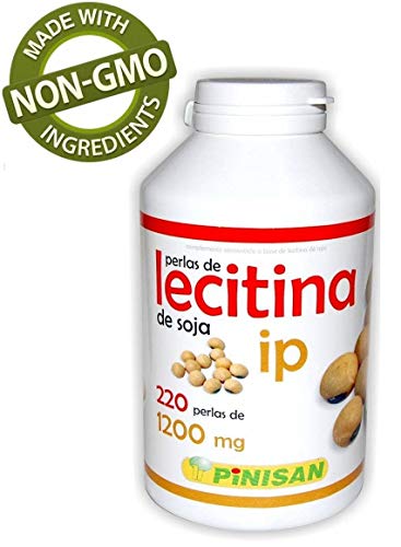 LECITINA di soia 1200 MG, IP 220 PERLE PINISAN, non OGM senza organismi geneticamente modificati. Porta fosforo e colina.
