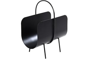 HAKU FURNITURE HAKU Möbel Stojak na czasopisma, metalowy, czarny, szer. 37 x gł. 22 x wys. 47 cm