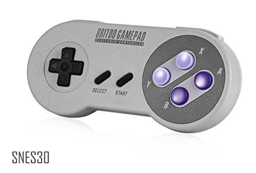 Preisvergleich Produktbild Bluetooth kabelloses Gamepad - 8Bitdo SNES30 Retro Drahtloser Spiel-Steuerpult Joystick Wireless Joypad Controller für Android Smartphone Handy and Tablet, Nintendo Switch, Gear VR Headset, TV Box and Windows PC