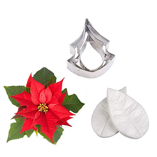 AK Art Kitchenware - Stampi floreali per venature e pasta di zucchero, set di strumenti per decorare torte as picture shows Poinsettia