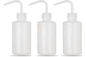 Anicy Lot de 3 flacons pissettes de 250 ml - Bouteilles de laboratoire avec pipette fine en plastique - Flacon doseur - Bouteille de lavage pour le nettoyage en laboratoire - Arrosage des plantes