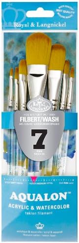Royal & Langnickel(R) Aqualon Filbert Brush Set-7/Pkg, Synthetic, 7/Pkg