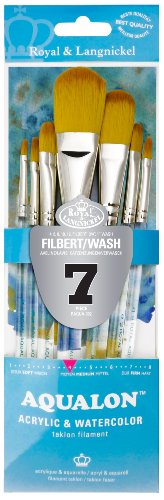 Royal & Langnickel(R) Aqualon Filbert Brush Set-7/Pkg, Synthetic, 7/Pkg