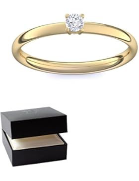 Verlobungsring Gold Goldring Diamant 0,08 Carat Tw/VS (TOP Qualität) +inkl. GRATIS Luxusetui + -Verlobungsring...