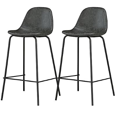 Rendez vous déco - Chaise de Bar Henrik Noire (Lot de 2)