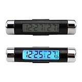 3.Der befestigte lenkbare Clip wird zur Befestigung des Thermometers verwendet. es gibt ein Stück doppelseitigen Kleber auf der Rückseite des Clips, einfach zu installieren, der Clip kann auch zum Festklemmen der Sonnenblende oder Klimaanlage Steckdose verwendet werden.