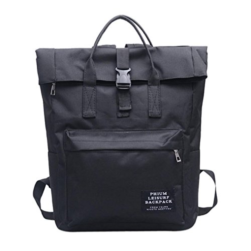 Preisvergleich Produktbild CLOOM Damen Einfarbig Nylon Tote Rucksack Rider Rucksack Fullprint Jutebeutel Turnbeutel Gym bag Kordel Beutel Rucksack Leichte Outdoor Rucksack Sportrucksack Damen Herren Umhängetasche (Schwarz)