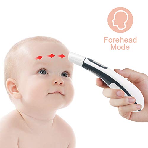 Preisvergleich Produktbild ZUZU Ohr- und Stirnthermometer, digitales medizinisches Infrarot-Thermometer mit Fieberindikatoren, Fahrenheit & Celsius-Cabrio, geeignet für Kleinkinder und Erwachsene